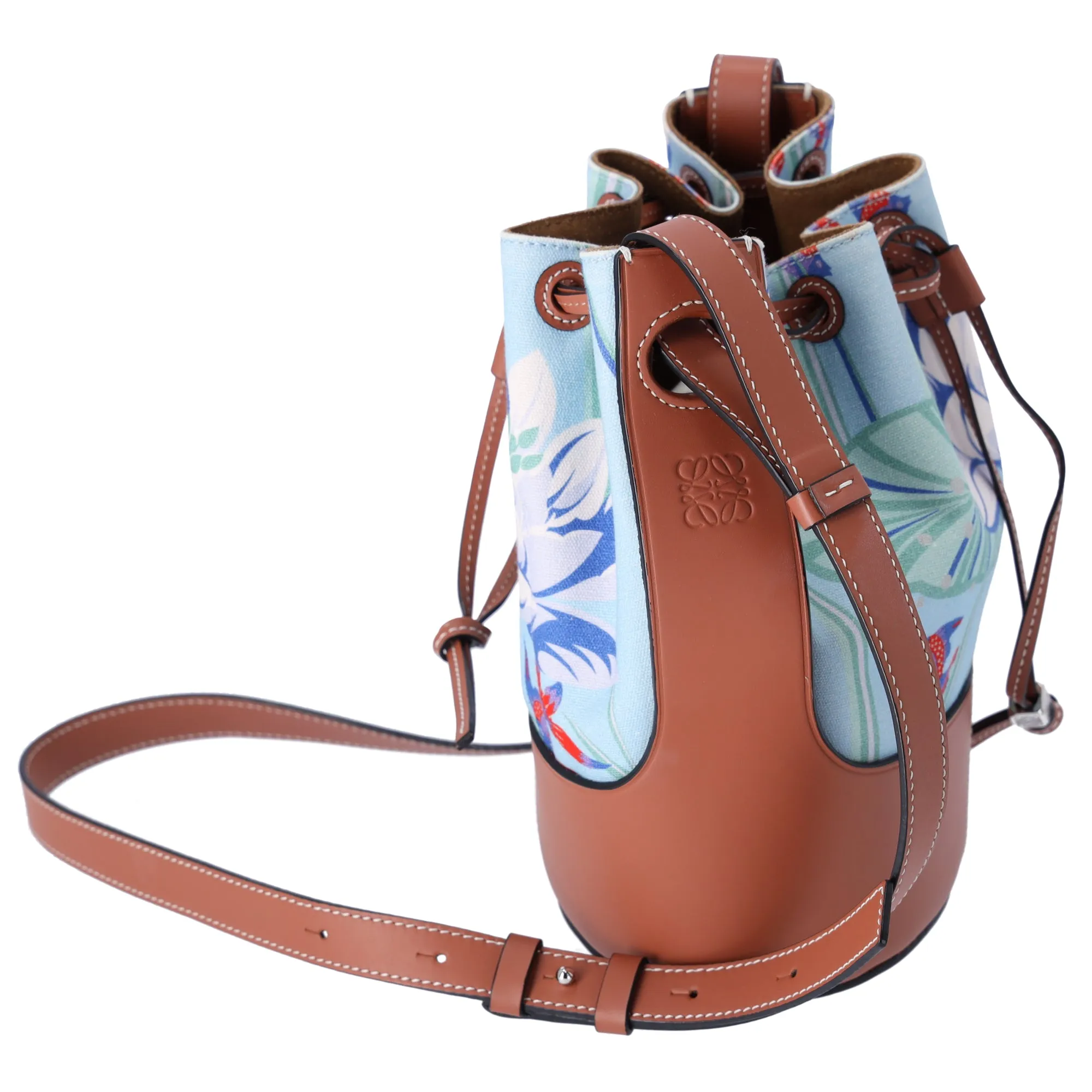 LOEWE Balloon Bag Small Shoulder Bag 328.04AC31 Light Blue Floral