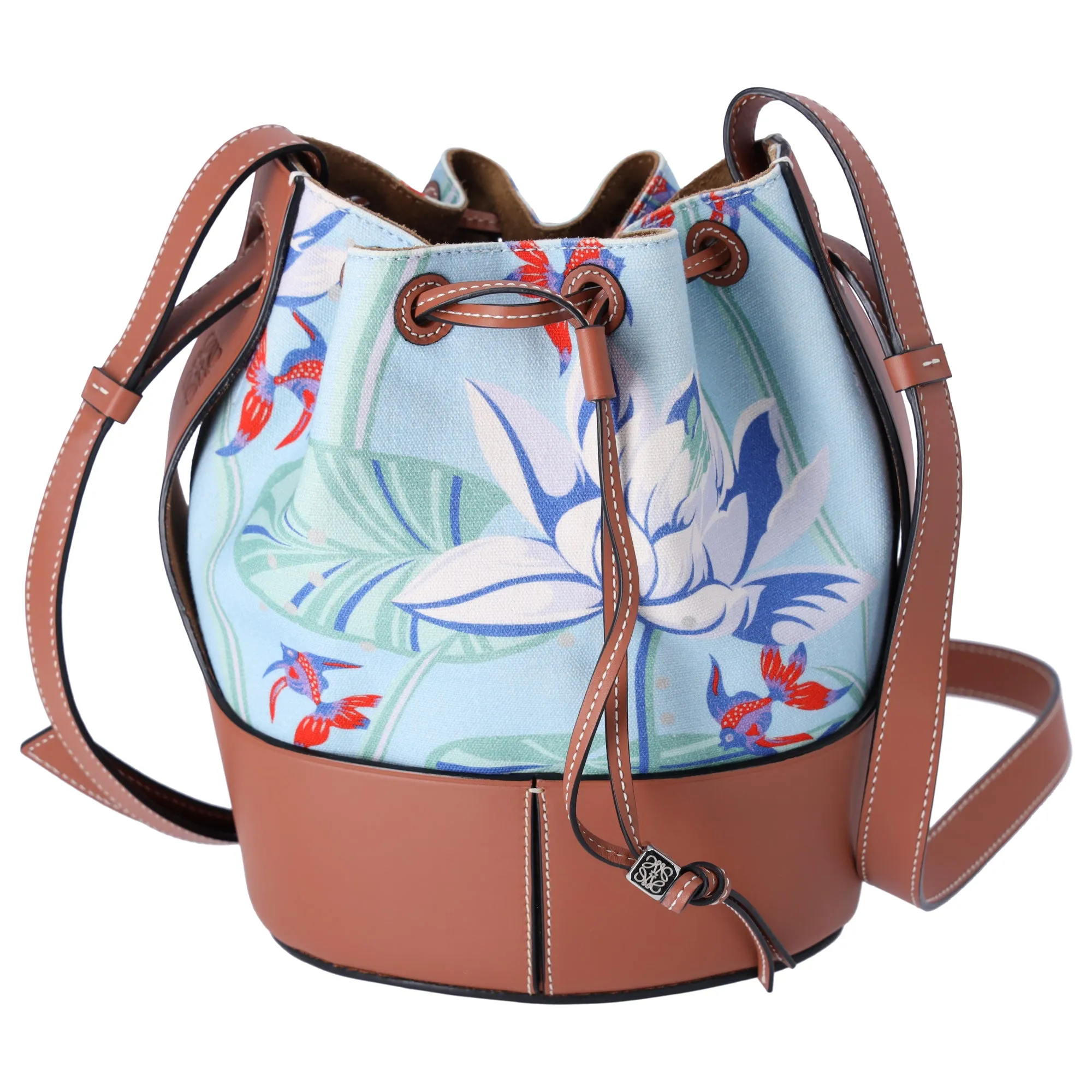 LOEWE Balloon Bag Small Shoulder Bag 328.04AC31 Light Blue Floral