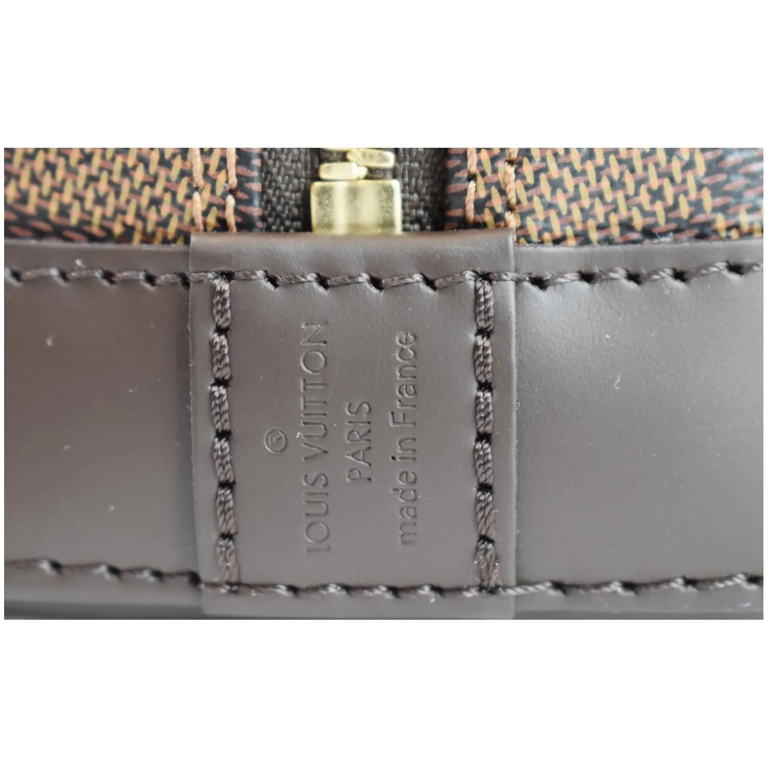 LOUIS VUITTON Alma BB Damier Ebene Shoulder Bag Brown