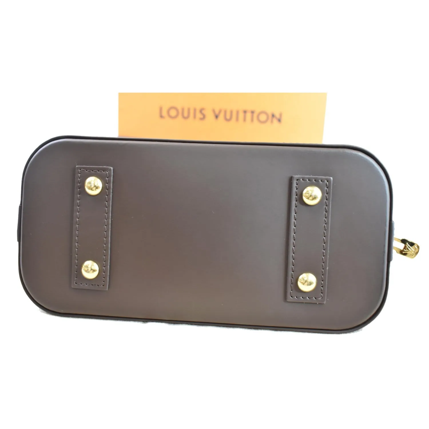 LOUIS VUITTON Alma BB Damier Ebene Shoulder Bag Brown