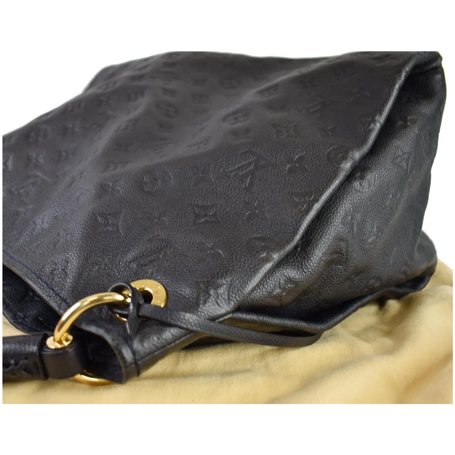 LOUIS VUITTON Artsy MM Empreinte Leather Shoulder Bag Black