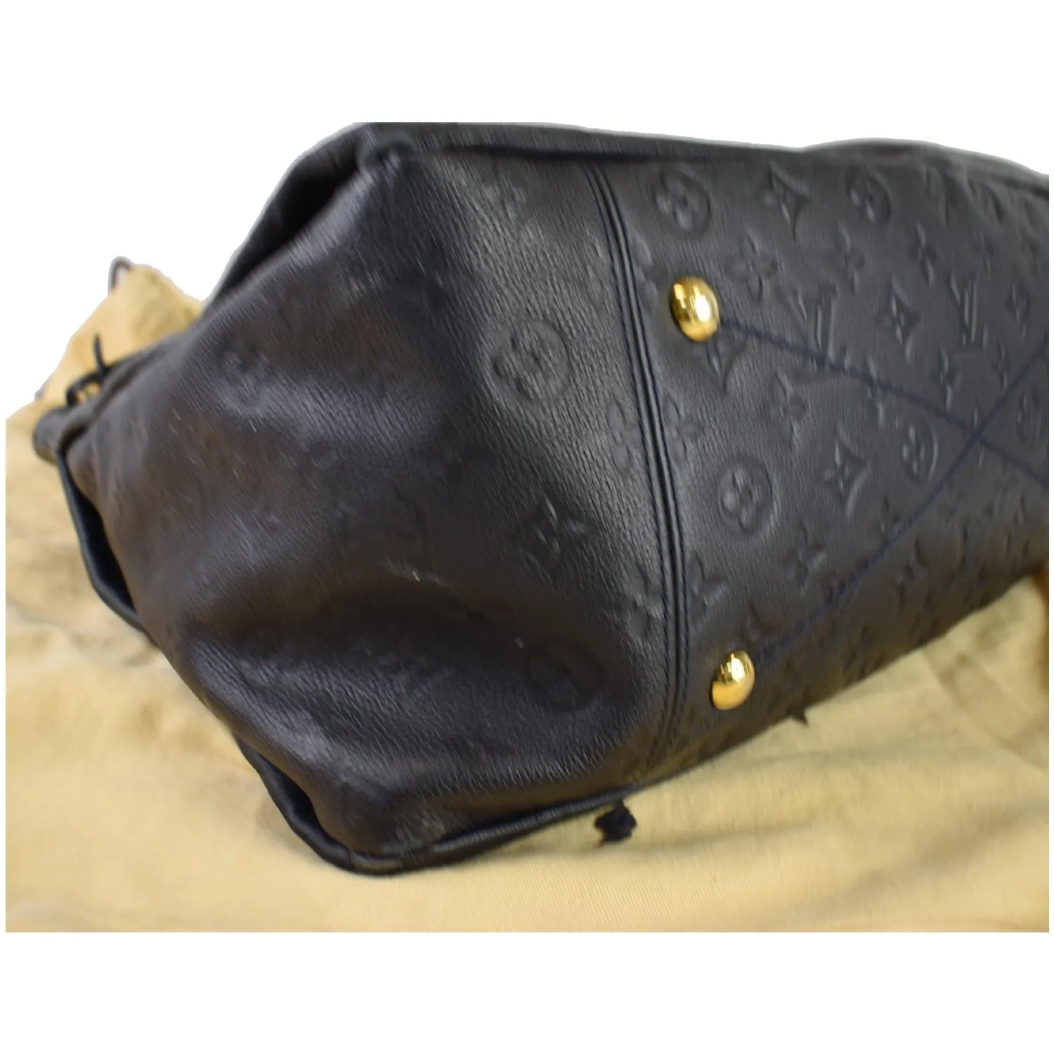 LOUIS VUITTON Artsy MM Empreinte Leather Shoulder Bag Black