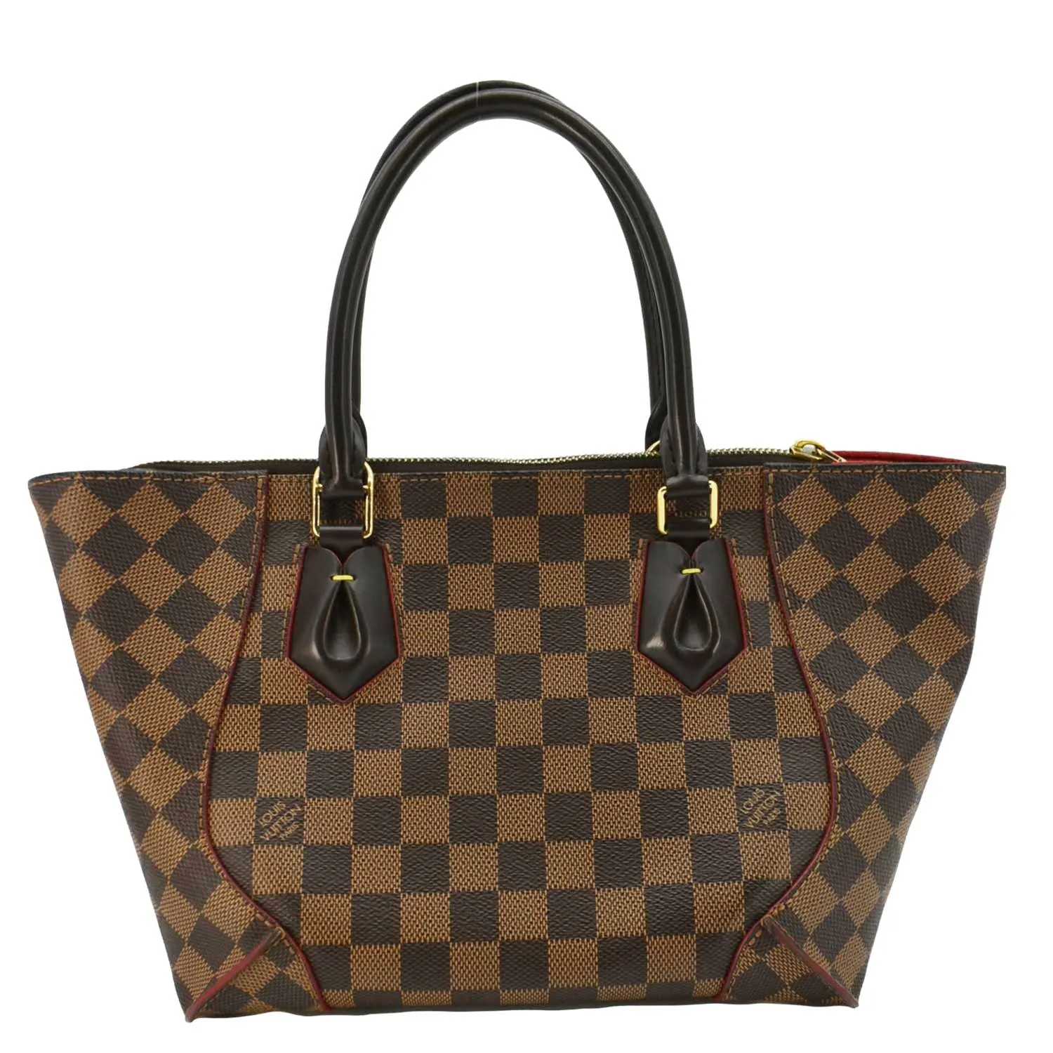 LOUIS VUITTON Caissa MM Damier Ebene Tote Bag Brown