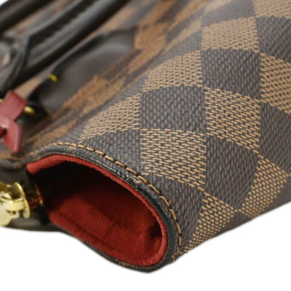 LOUIS VUITTON Caissa MM Damier Ebene Tote Bag Brown