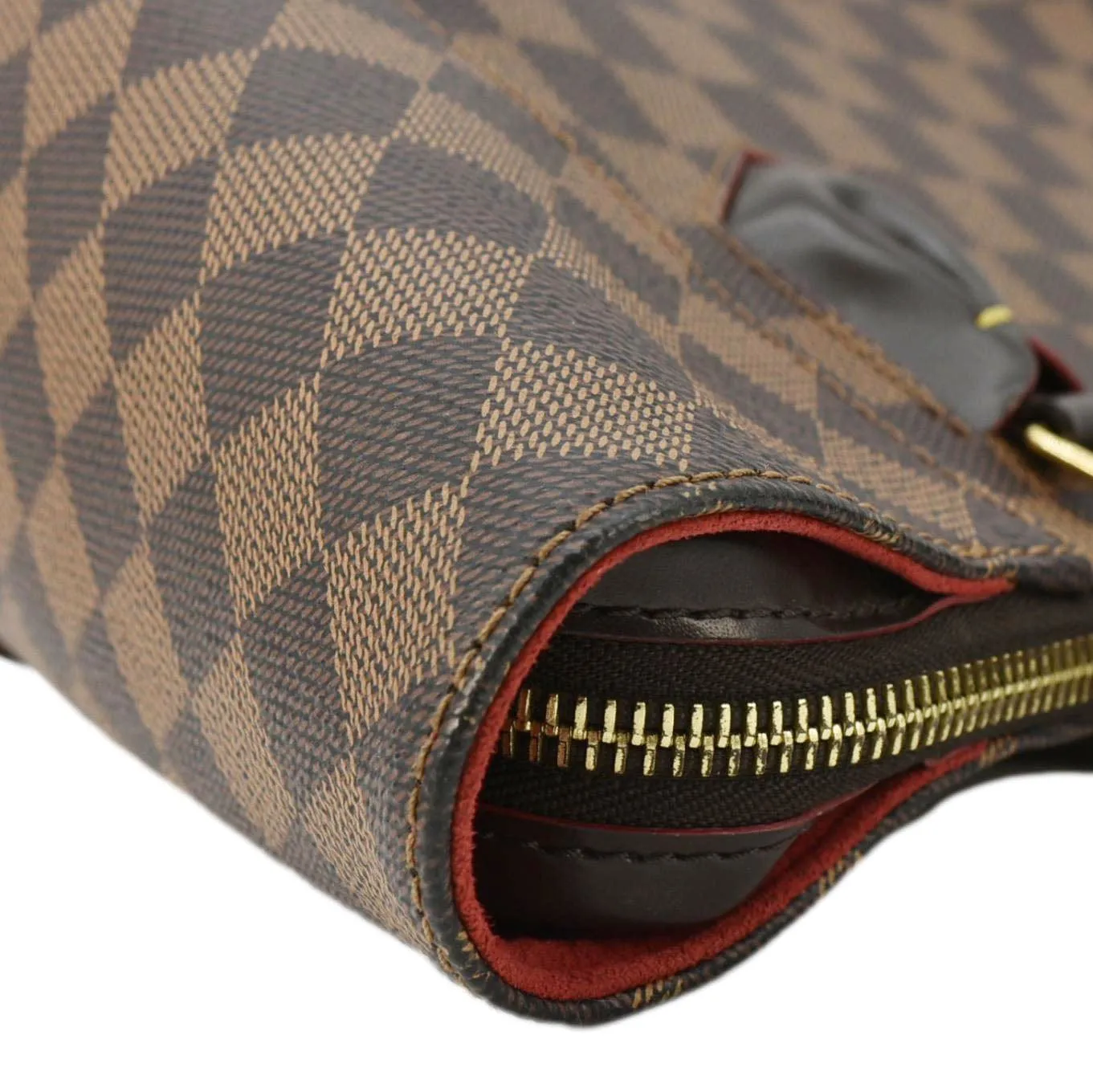 LOUIS VUITTON Caissa MM Damier Ebene Tote Bag Brown