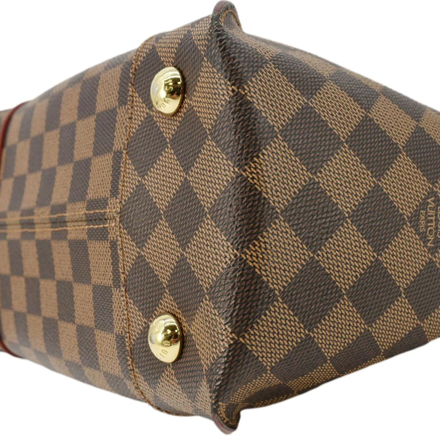 LOUIS VUITTON Caissa MM Damier Ebene Tote Bag Brown