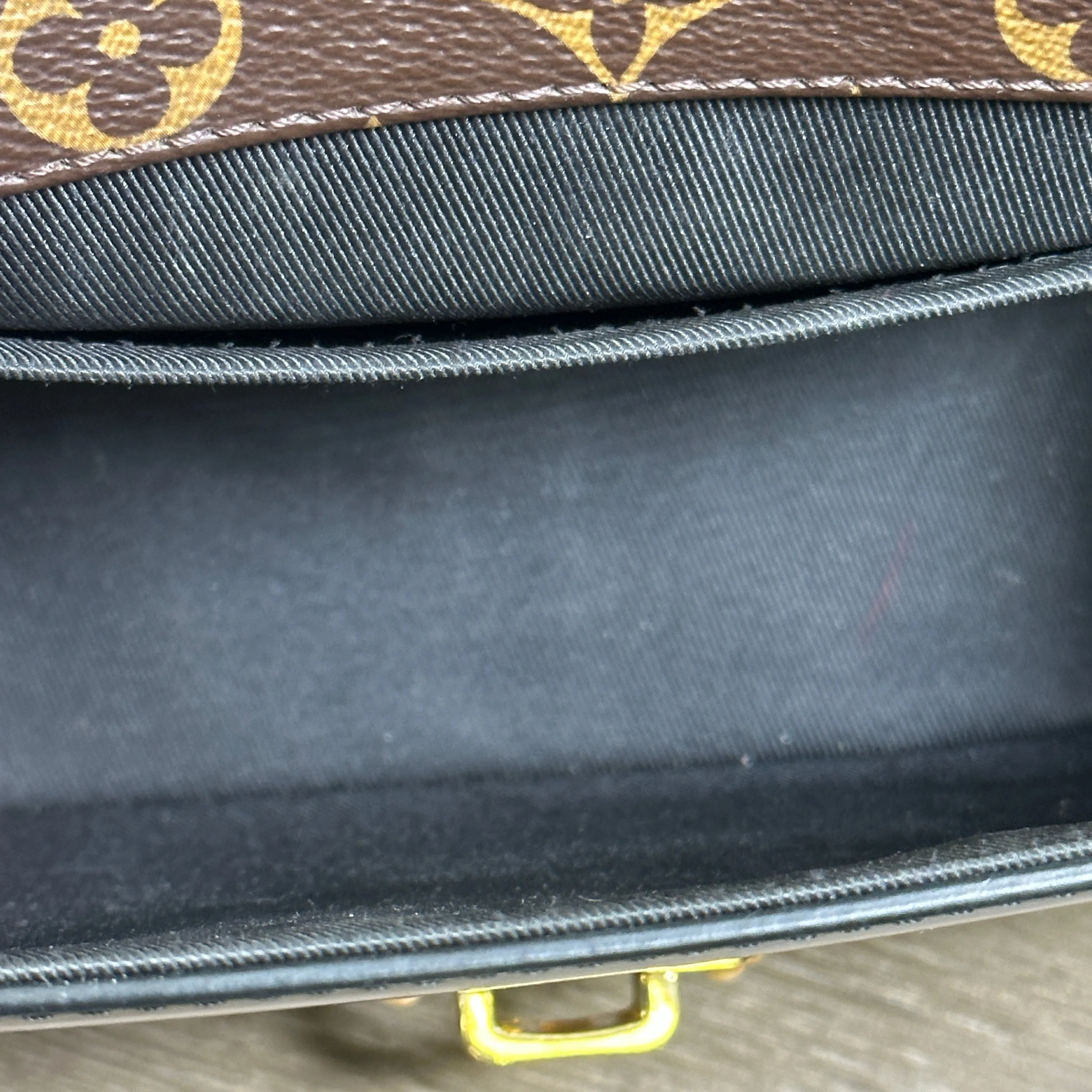 Louis Vuitton Cherrywood Handbag Vernis with Monogram Canvas BB