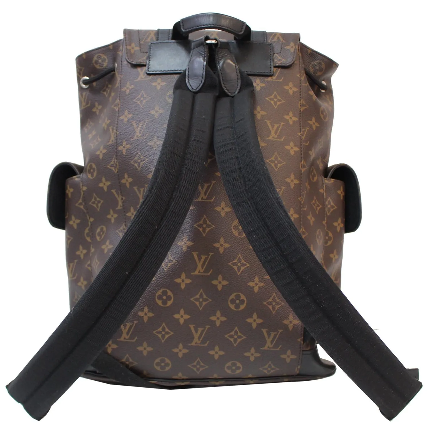 LOUIS VUITTON Christopher PM Monogram Macassar Canvas Backpack Bag Brown