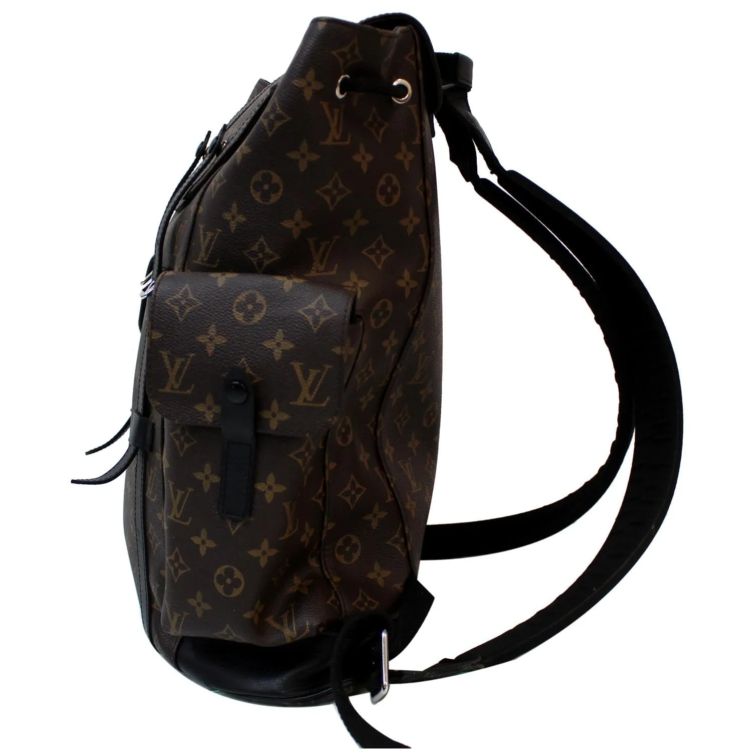 LOUIS VUITTON Christopher PM Monogram Macassar Canvas Backpack Bag Brown