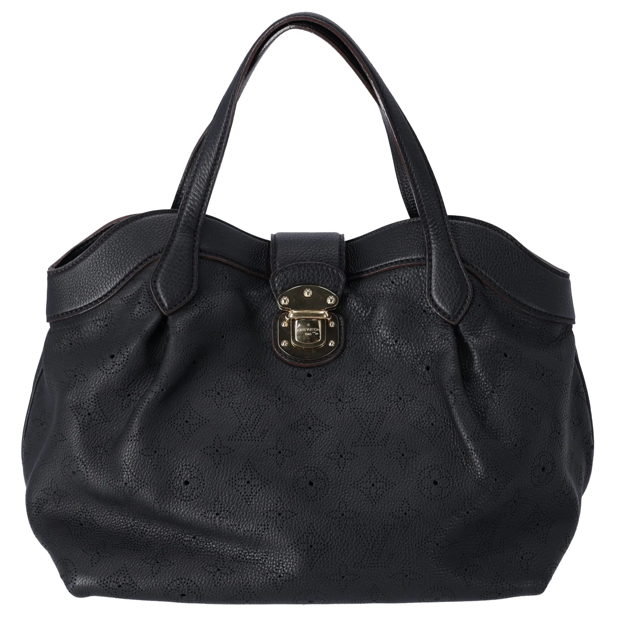 Louis Vuitton Cirrus PM Shoulder Bag M93465 BLack Mahina Monogram Leather