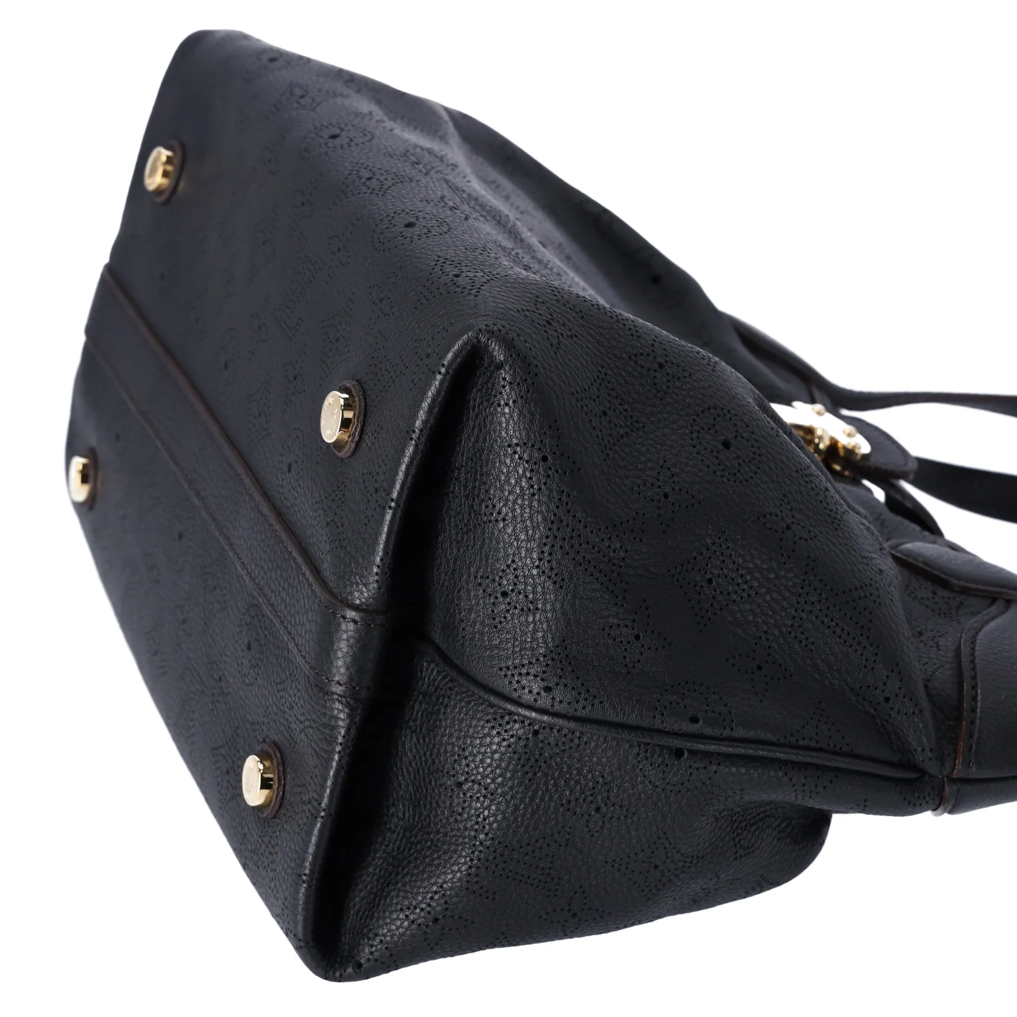 Louis Vuitton Cirrus PM Shoulder Bag M93465 BLack Mahina Monogram Leather