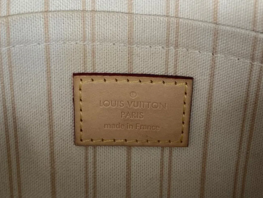 Louis Vuitton Damier Azur Neverfull GM Pouch with Cream Interior