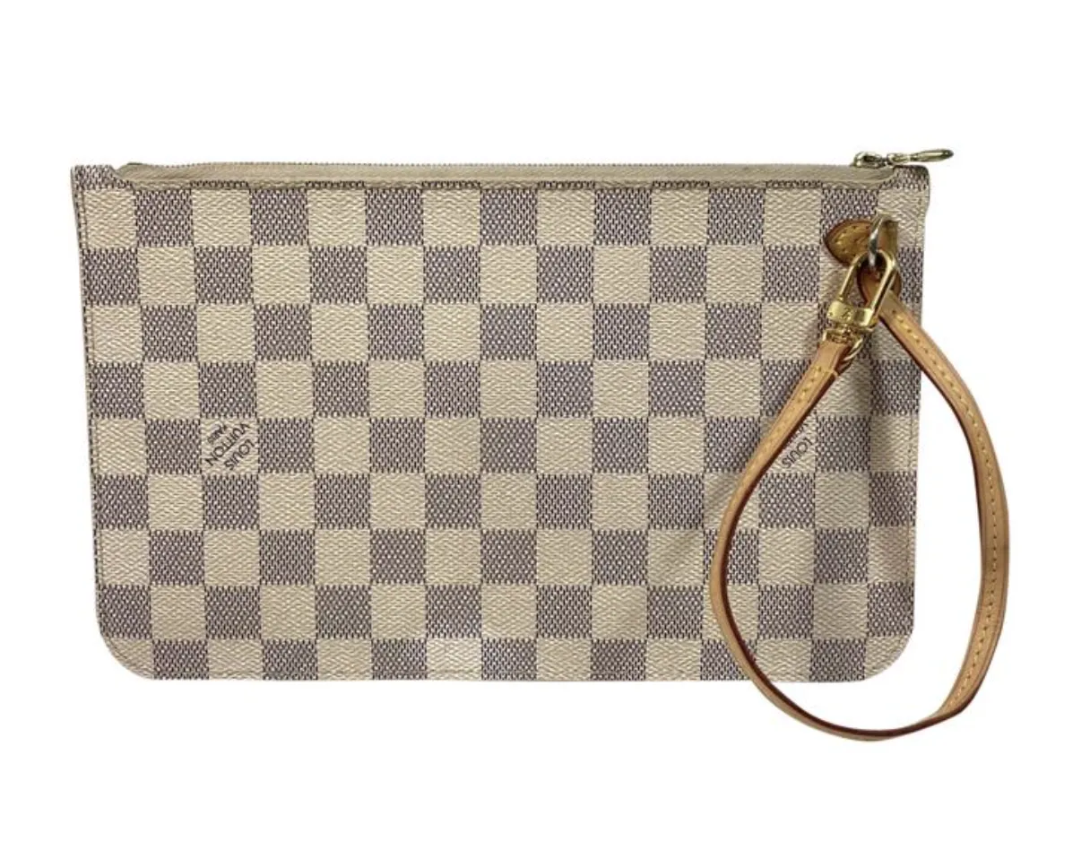 Louis Vuitton Damier Azur Neverfull GM Pouch with Cream Interior