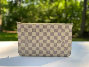 Louis Vuitton Damier Azur Neverfull GM Pouch with Cream Interior