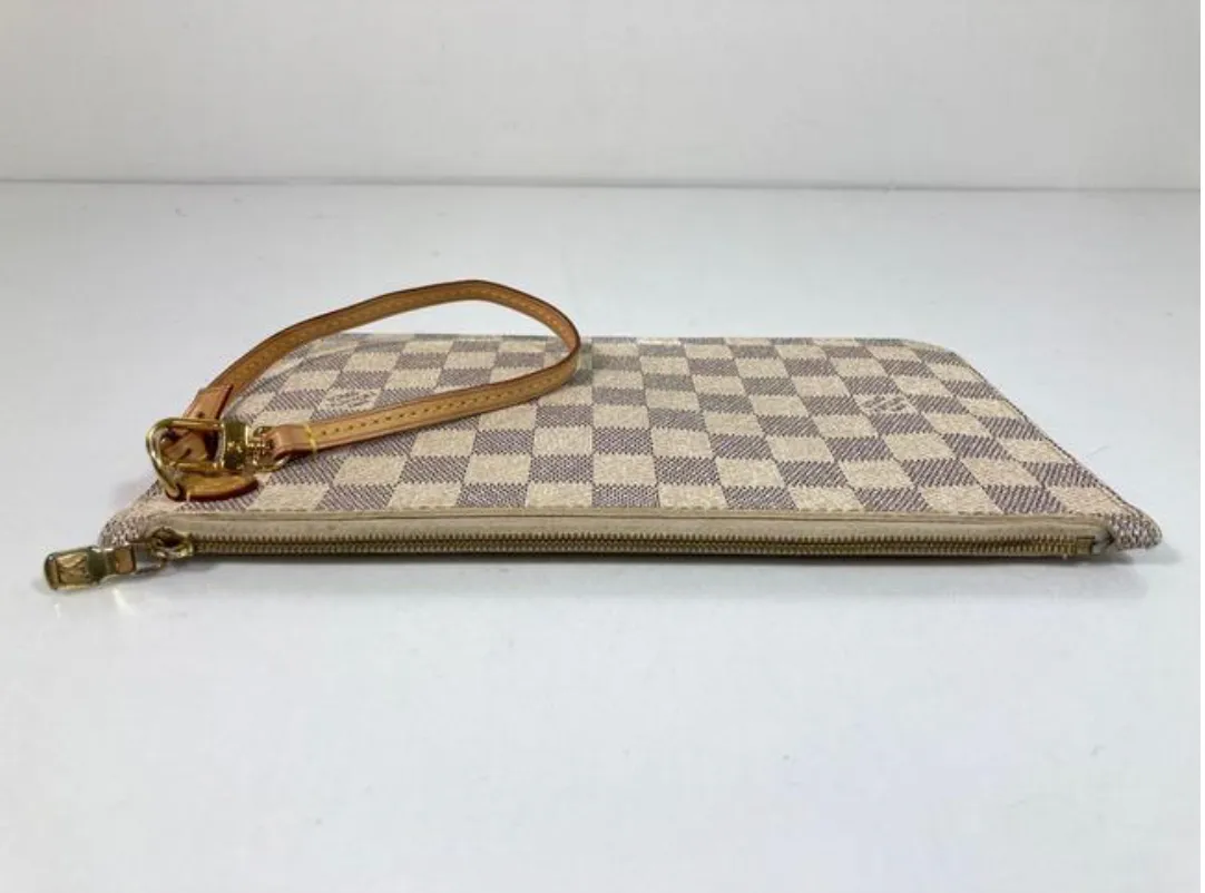 Louis Vuitton Damier Azur Neverfull GM Pouch with Cream Interior