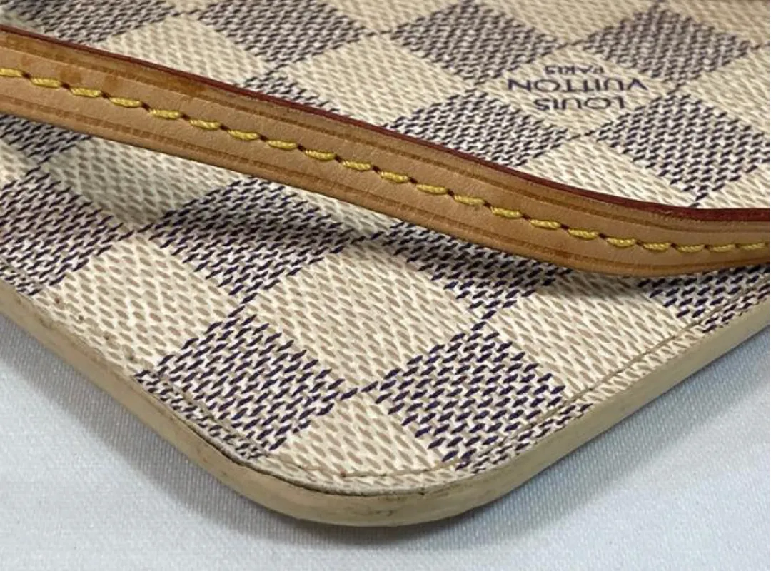 Louis Vuitton Damier Azur Neverfull GM Pouch with Cream Interior