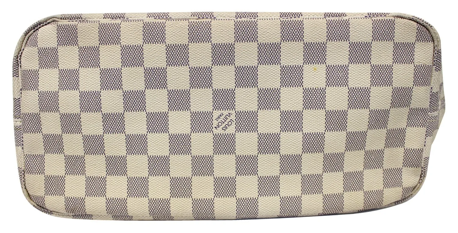 LOUIS VUITTON Damier Azur Neverfull MM Shoulder Bag