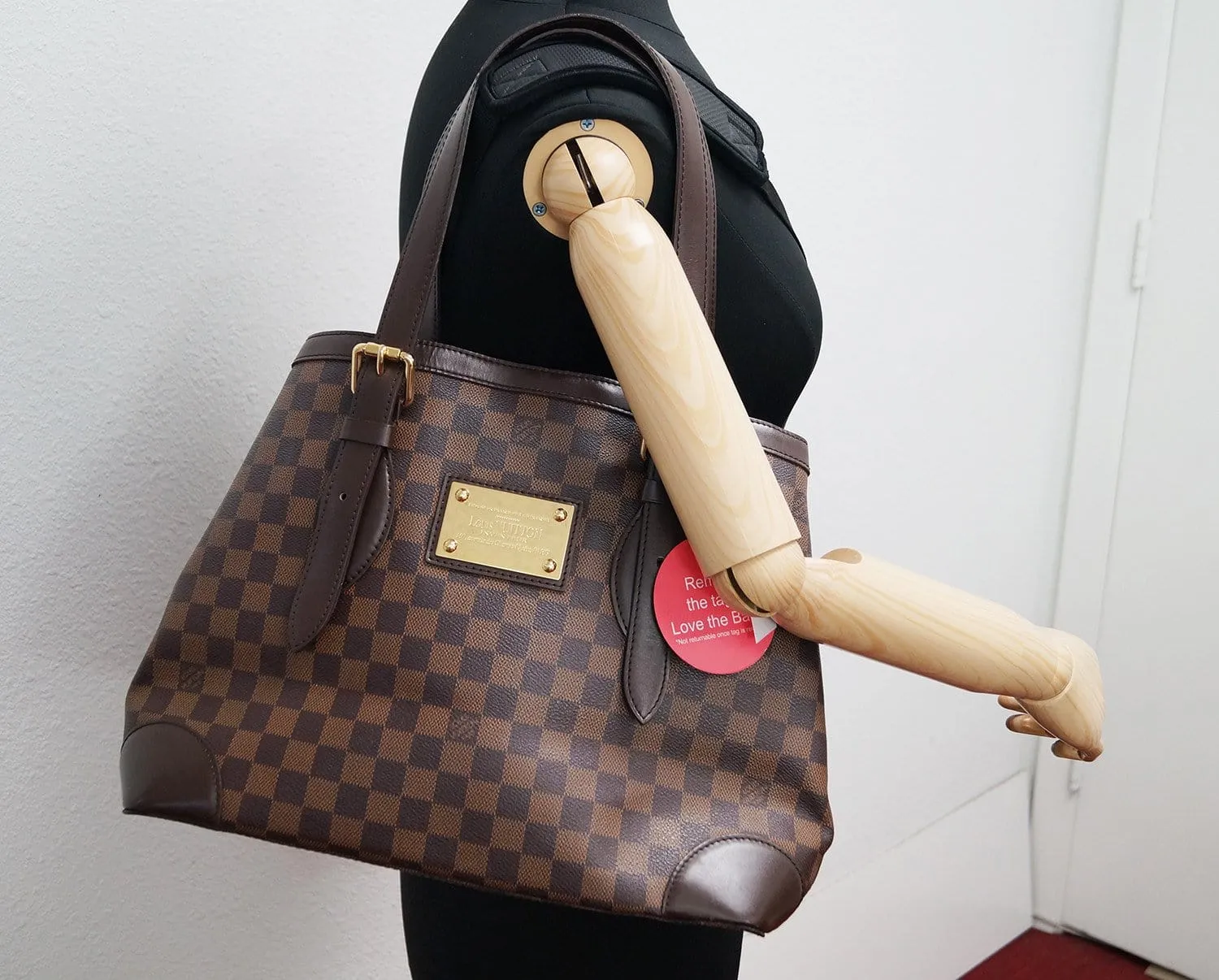 LOUIS VUITTON Damier Ebene Hampstead MM Shoulder Handbag