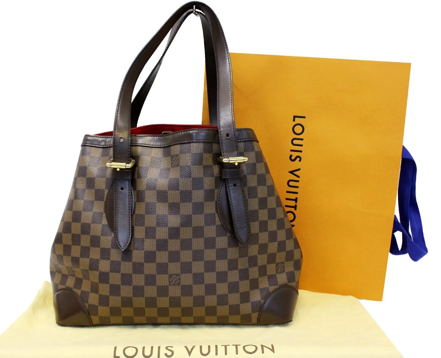 LOUIS VUITTON Damier Ebene Hampstead MM Shoulder Handbag