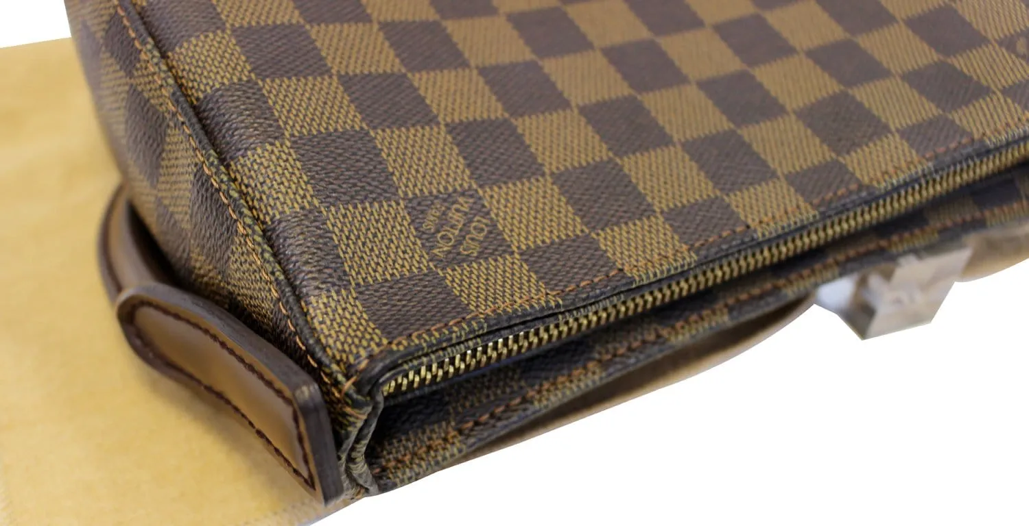 LOUIS VUITTON Damier Ebene Looping MM Brown Shoulder Bag