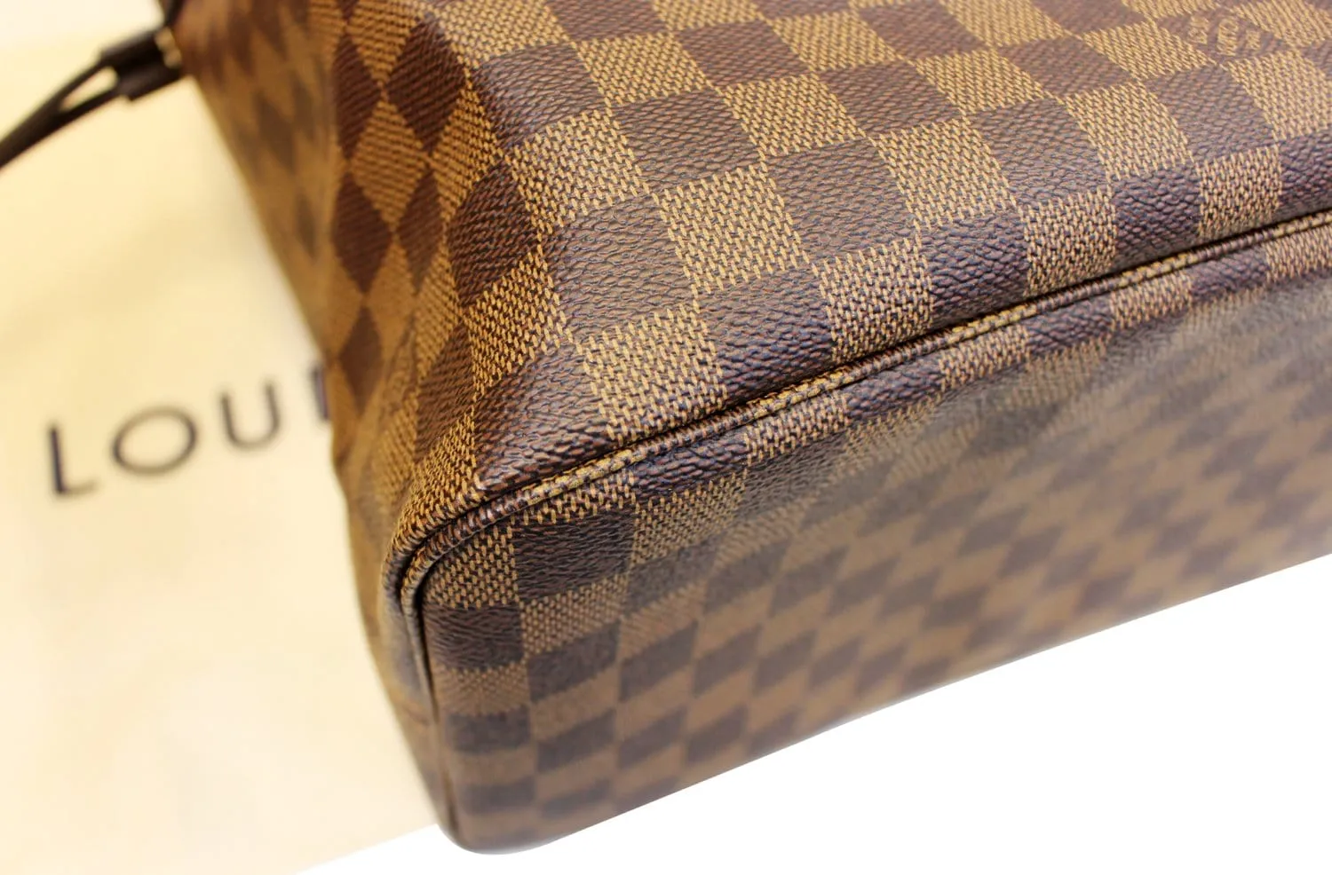LOUIS VUITTON Damier Ebene Neverfull MM NM Pink Tote Bag