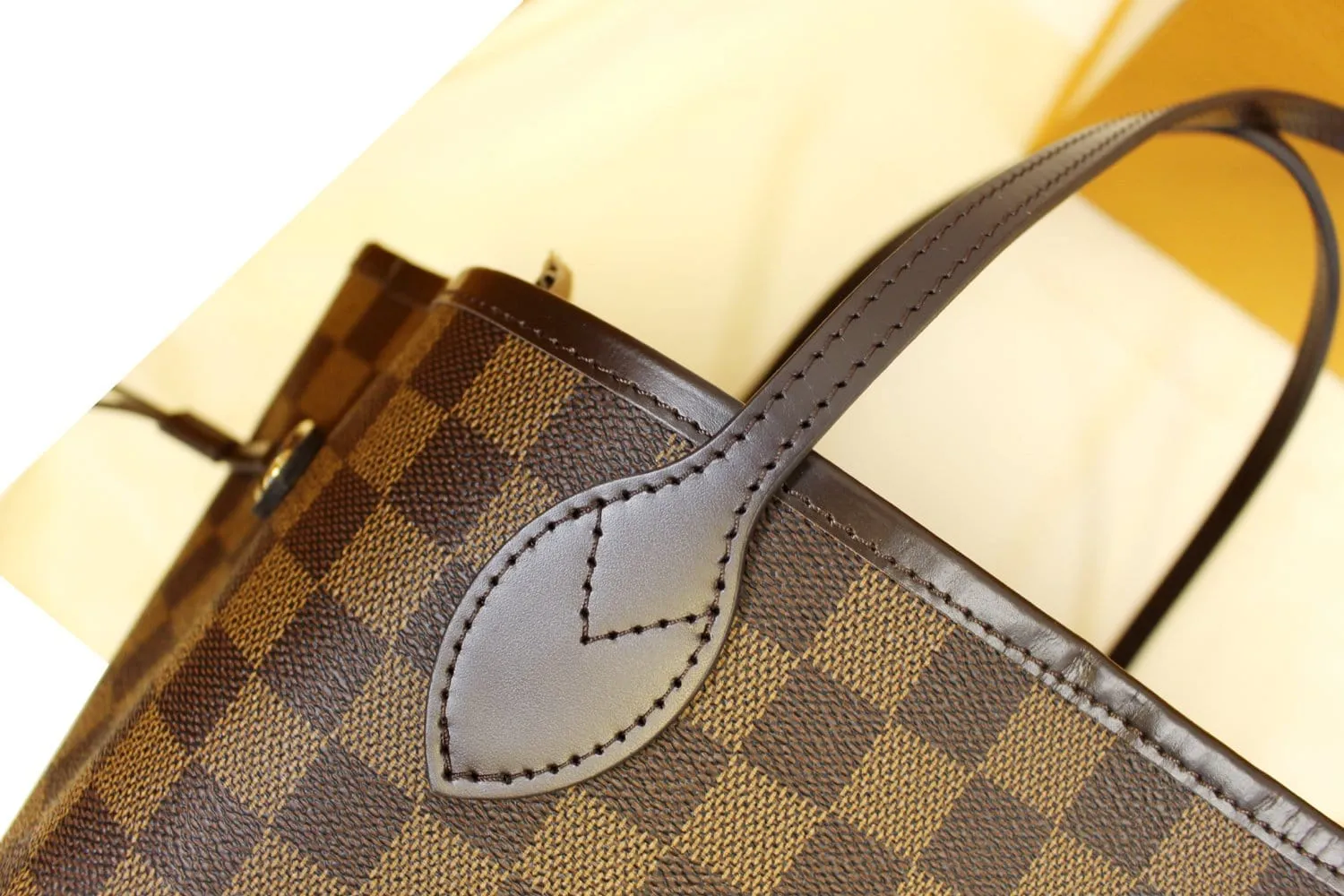 LOUIS VUITTON Damier Ebene Neverfull MM NM Pink Tote Bag