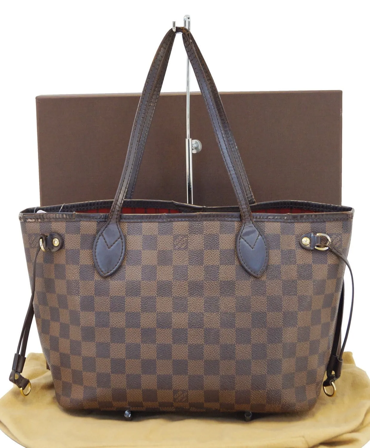 LOUIS VUITTON Damier Ebene Neverfull PM Tote Bag