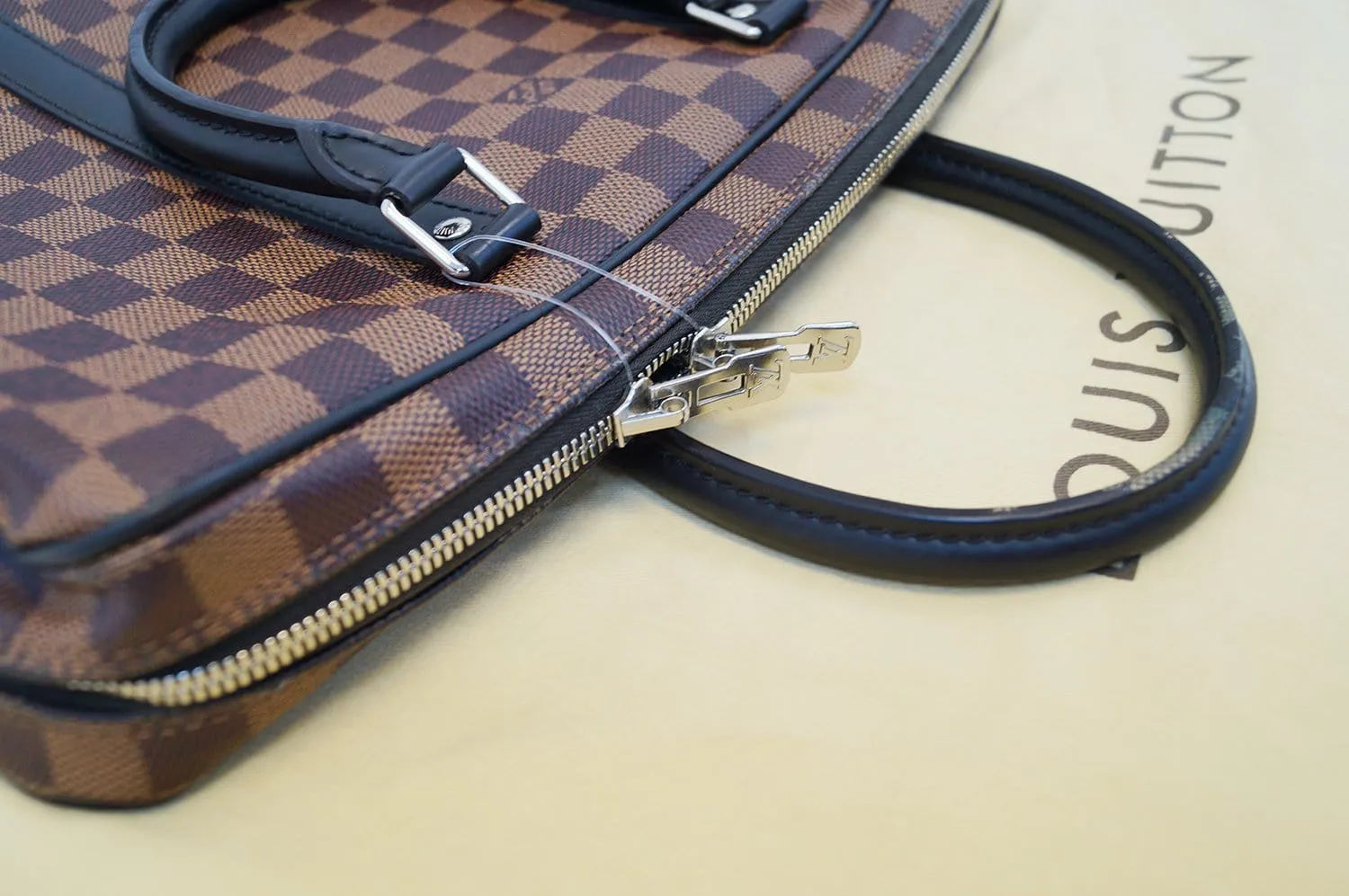 LOUIS VUITTON Damier Ebene Porte Documents Voyage PM Handbag