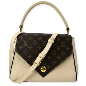 LOUIS VUITTON Double V Grained Leather Monogram Shoulder Bag Brown