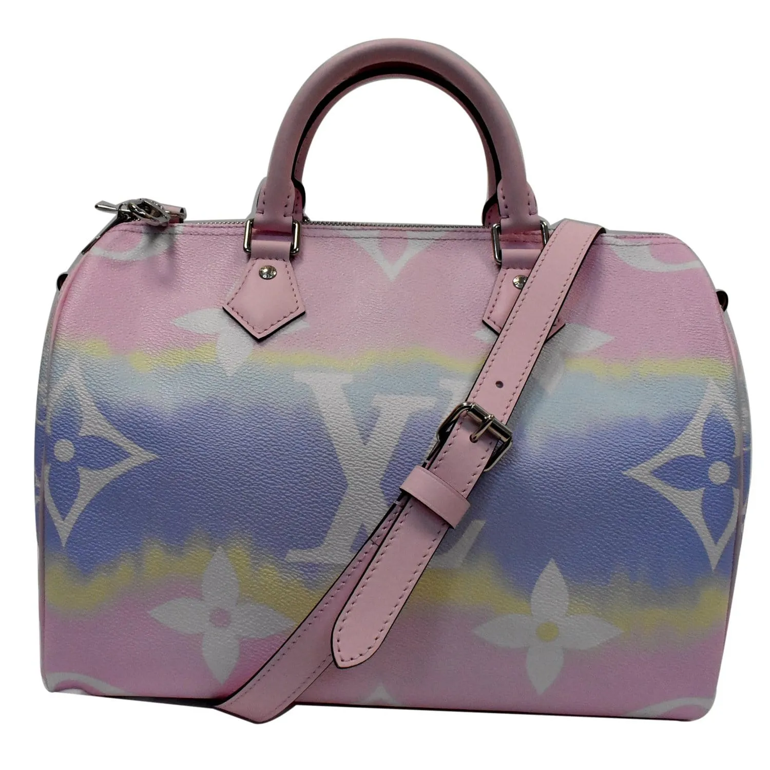 LOUIS VUITTON Escale Speedy 30 Bandouliere Monogram Canvas Shoulder Bag Pastel