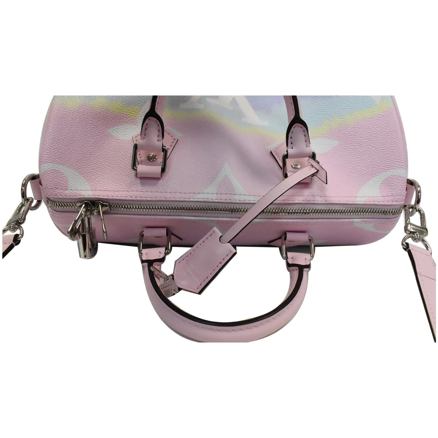 LOUIS VUITTON Escale Speedy 30 Bandouliere Monogram Canvas Shoulder Bag Pastel