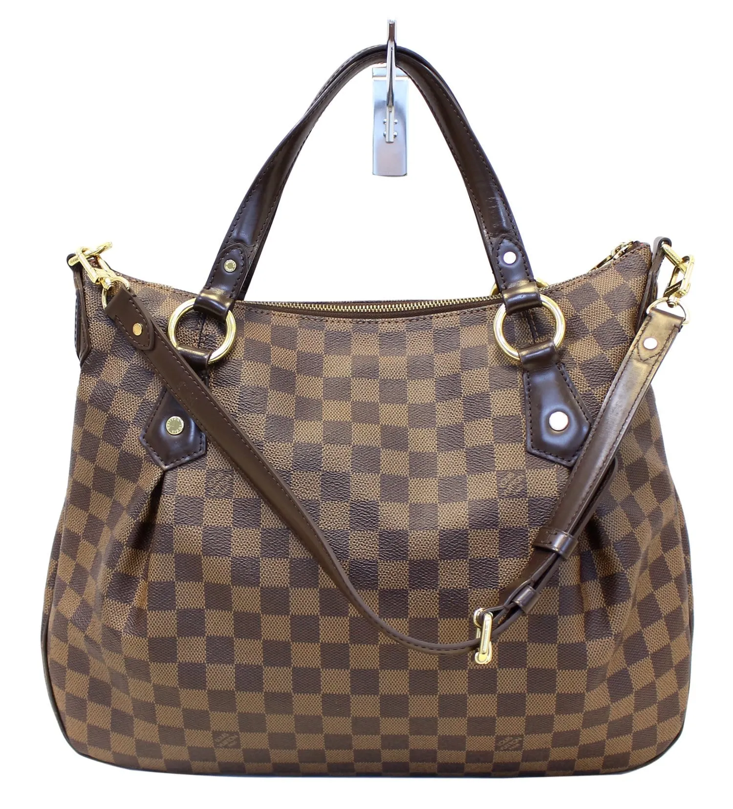 LOUIS VUITTON Evora MM Damier Ebene Tote Shoulder Bag