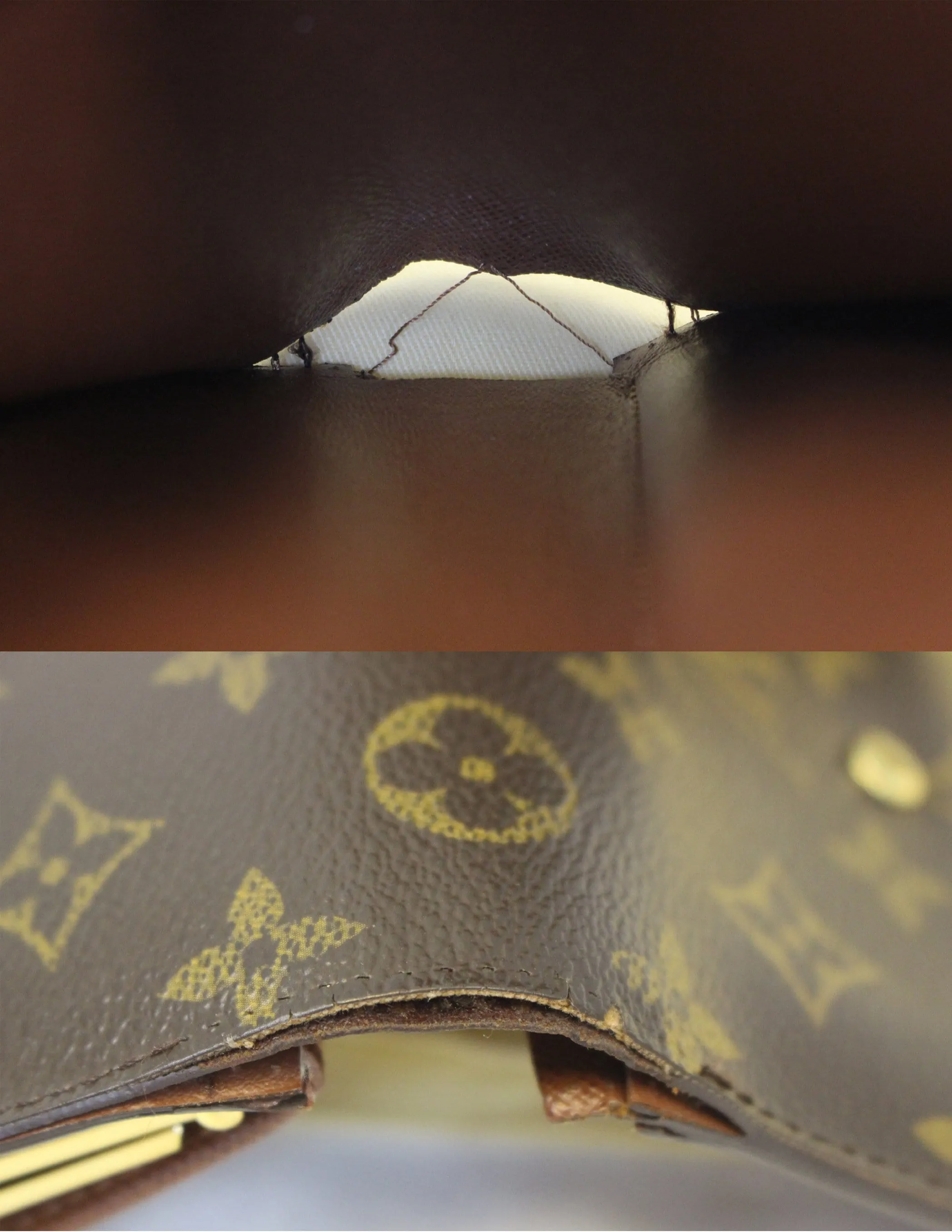 LOUIS VUITTON French Kisslock Monogram Canvas Wallet Brown