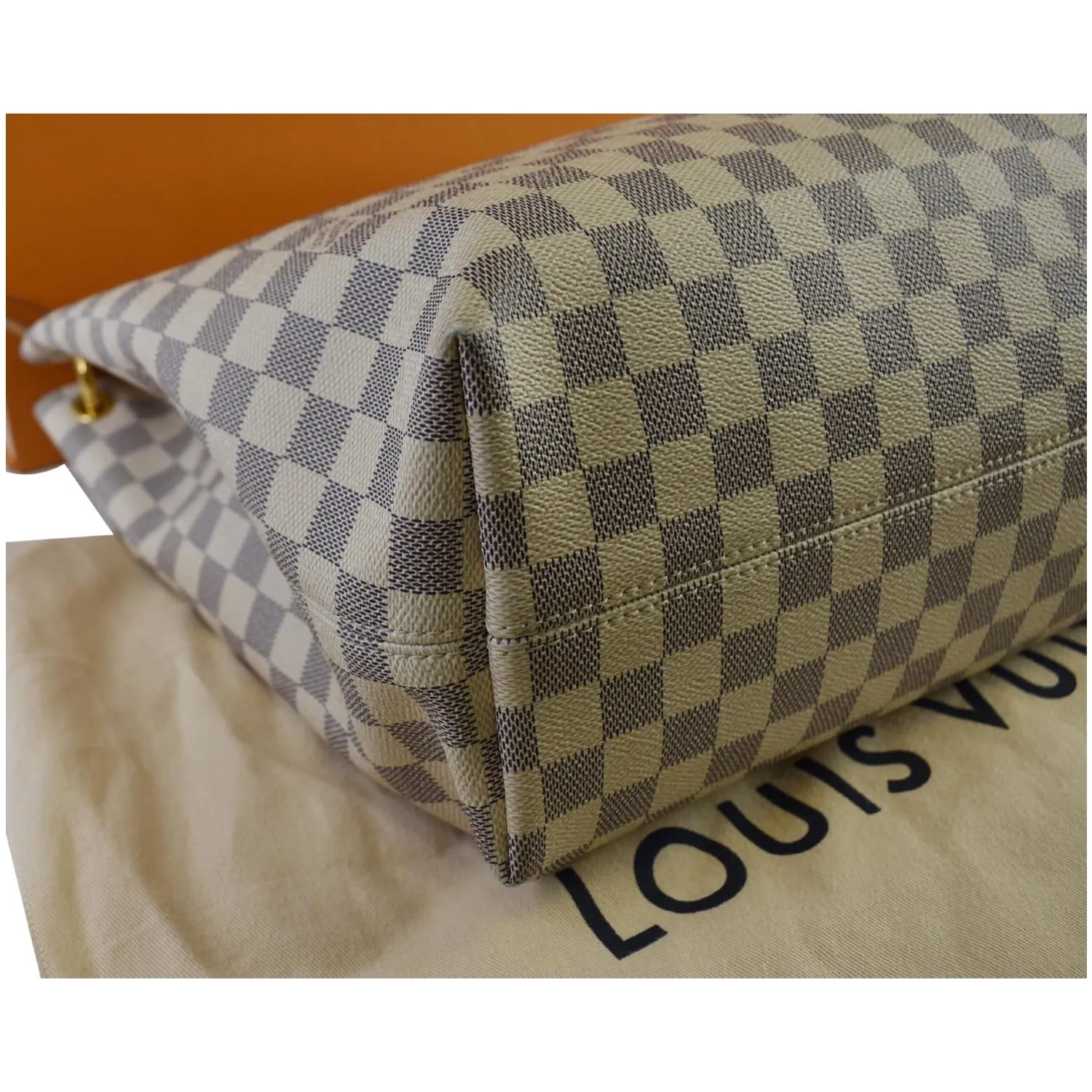 LOUIS VUITTON Graceful MM Damier Azur Shoulder Bag White