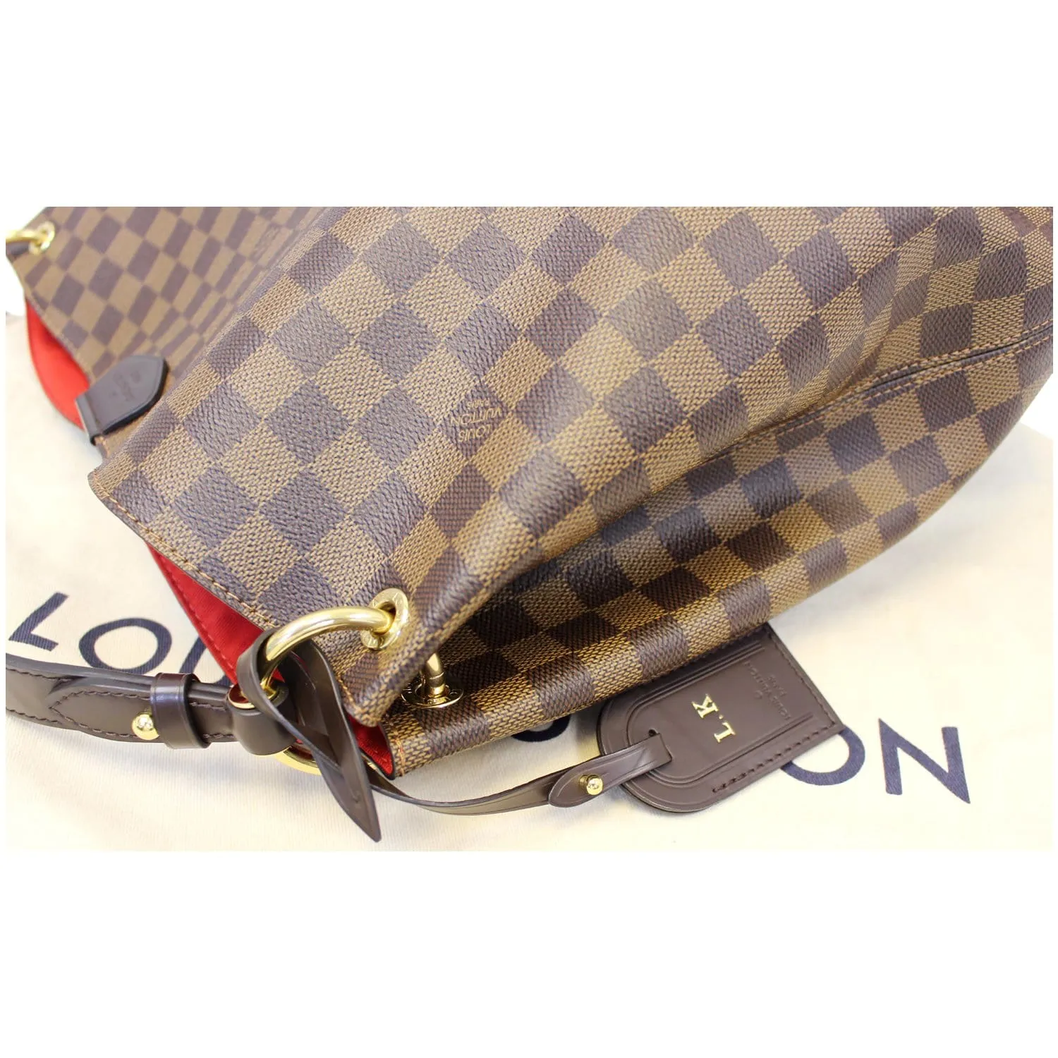 LOUIS VUITTON Graceful MM Damier Ebene Shoulder Bag Brown