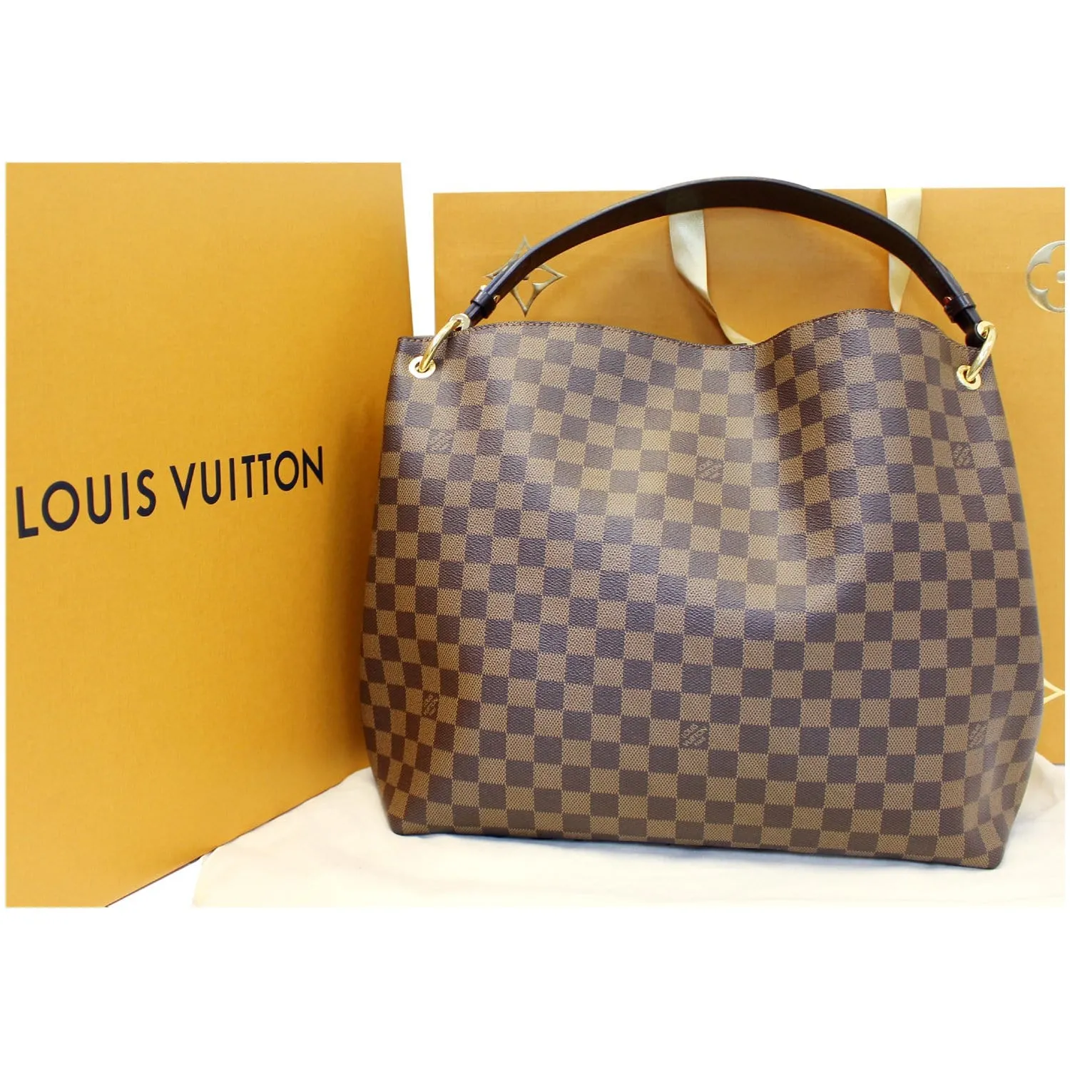 LOUIS VUITTON Graceful MM Damier Ebene Shoulder Bag Brown