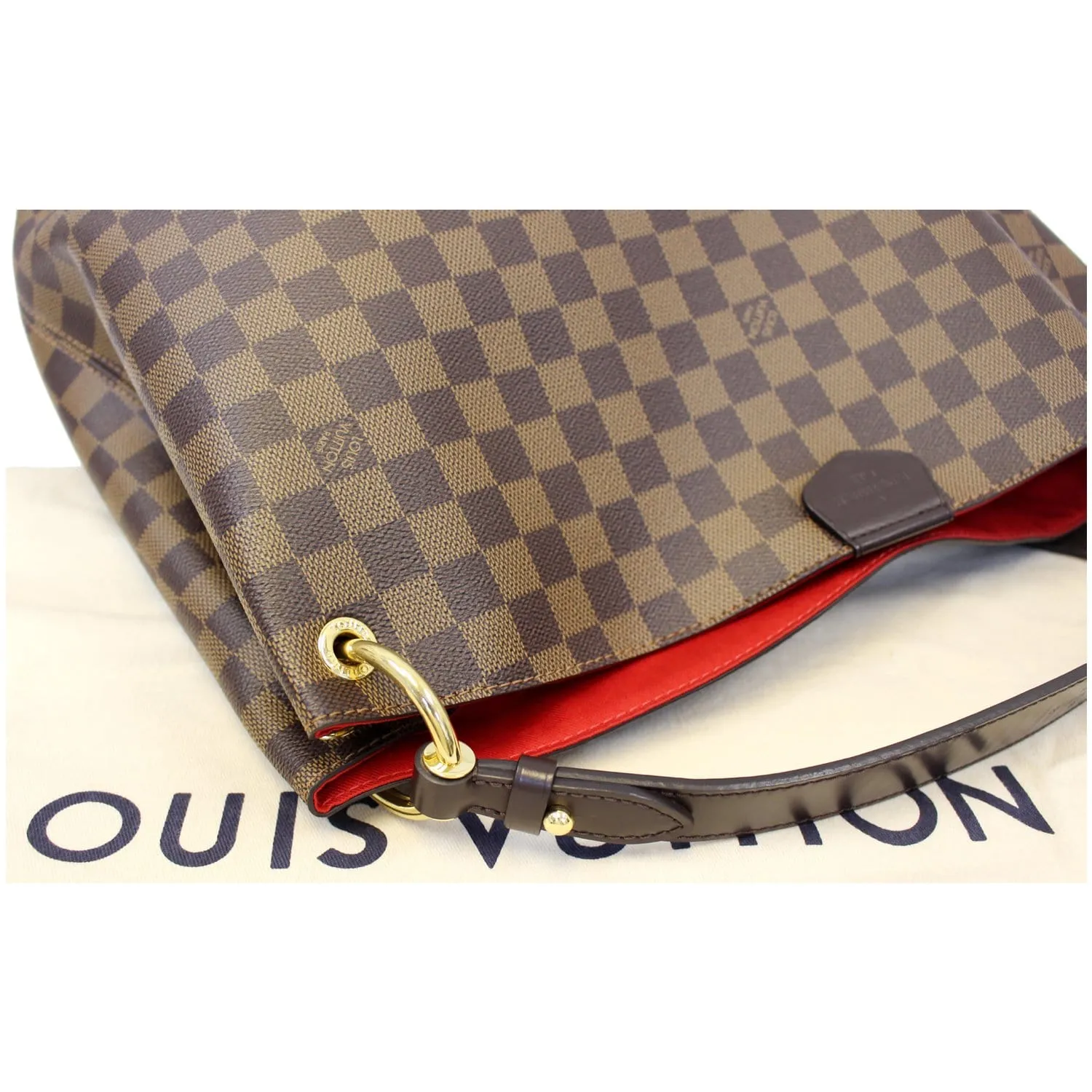 LOUIS VUITTON Graceful MM Damier Ebene Shoulder Bag Brown