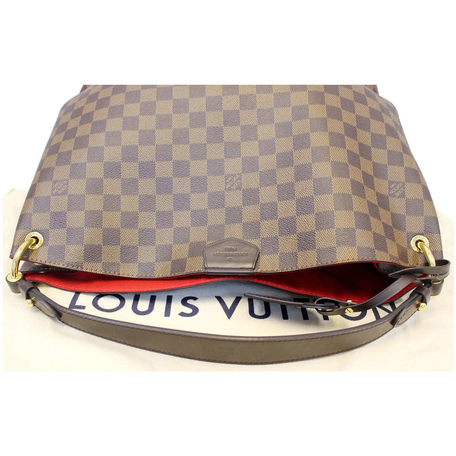 LOUIS VUITTON Graceful MM Damier Ebene Shoulder Bag Brown