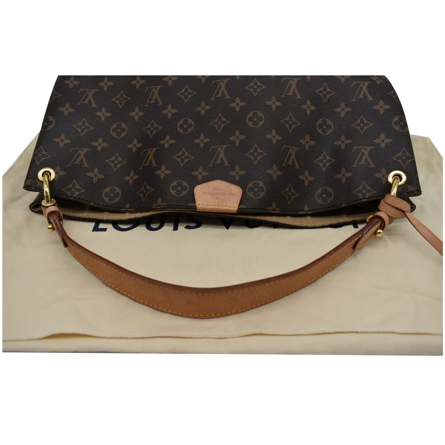 LOUIS VUITTON  Graceful MM Monogram Canvas Shoulder Bag Brown