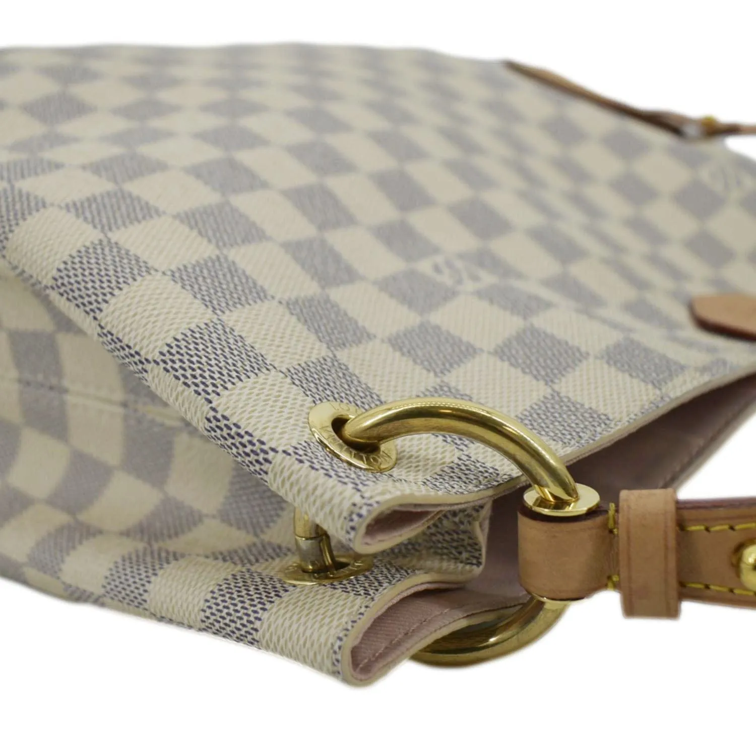 LOUIS VUITTON Graceful PM Damier Azur Shoulder Bag White