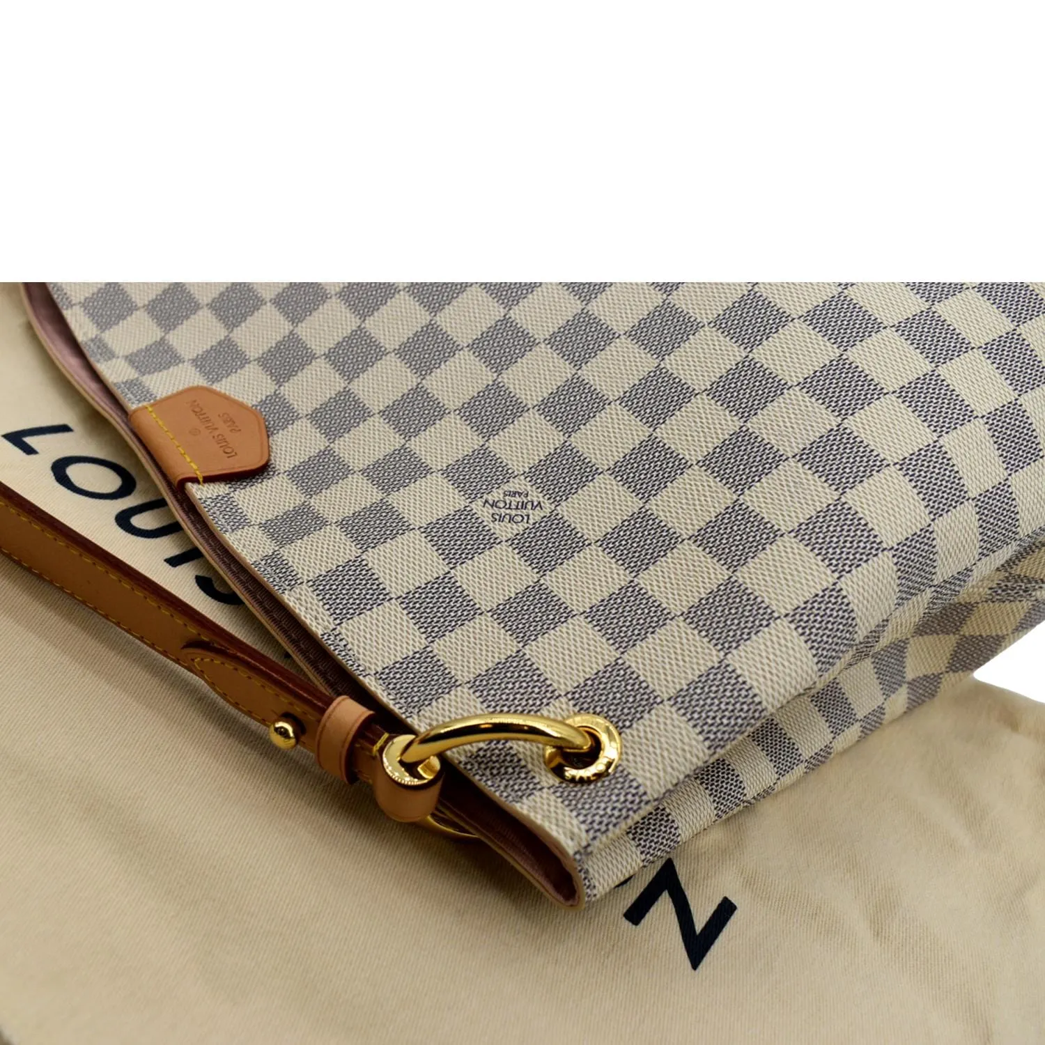 LOUIS VUITTON Graceful PM Damier Azur Shoulder Bag White