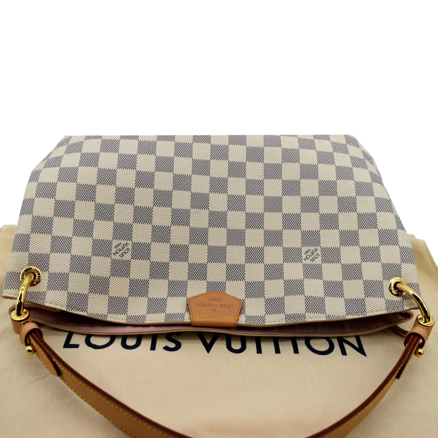 LOUIS VUITTON Graceful PM Damier Azur Shoulder Bag White