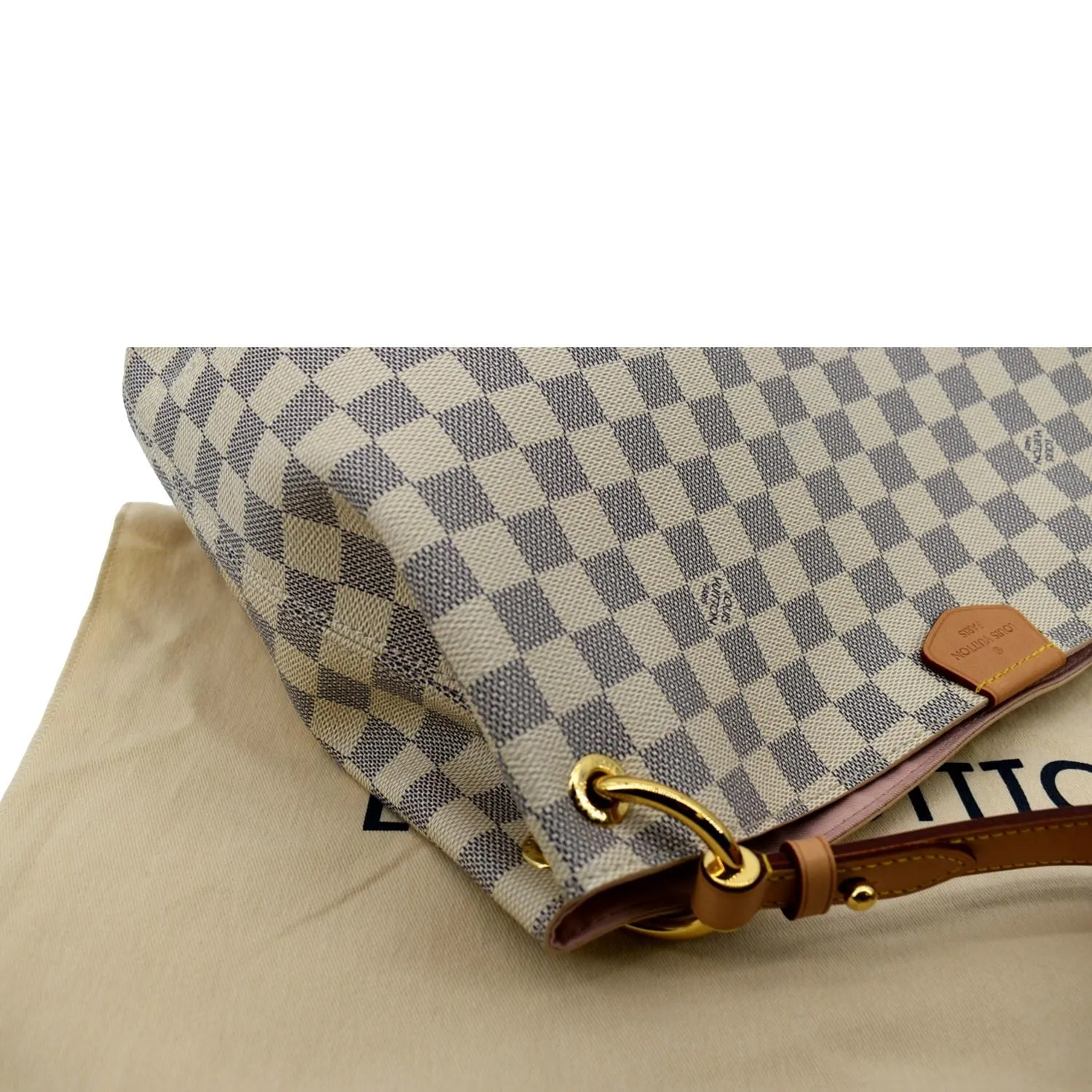 LOUIS VUITTON Graceful PM Damier Azur Shoulder Bag White
