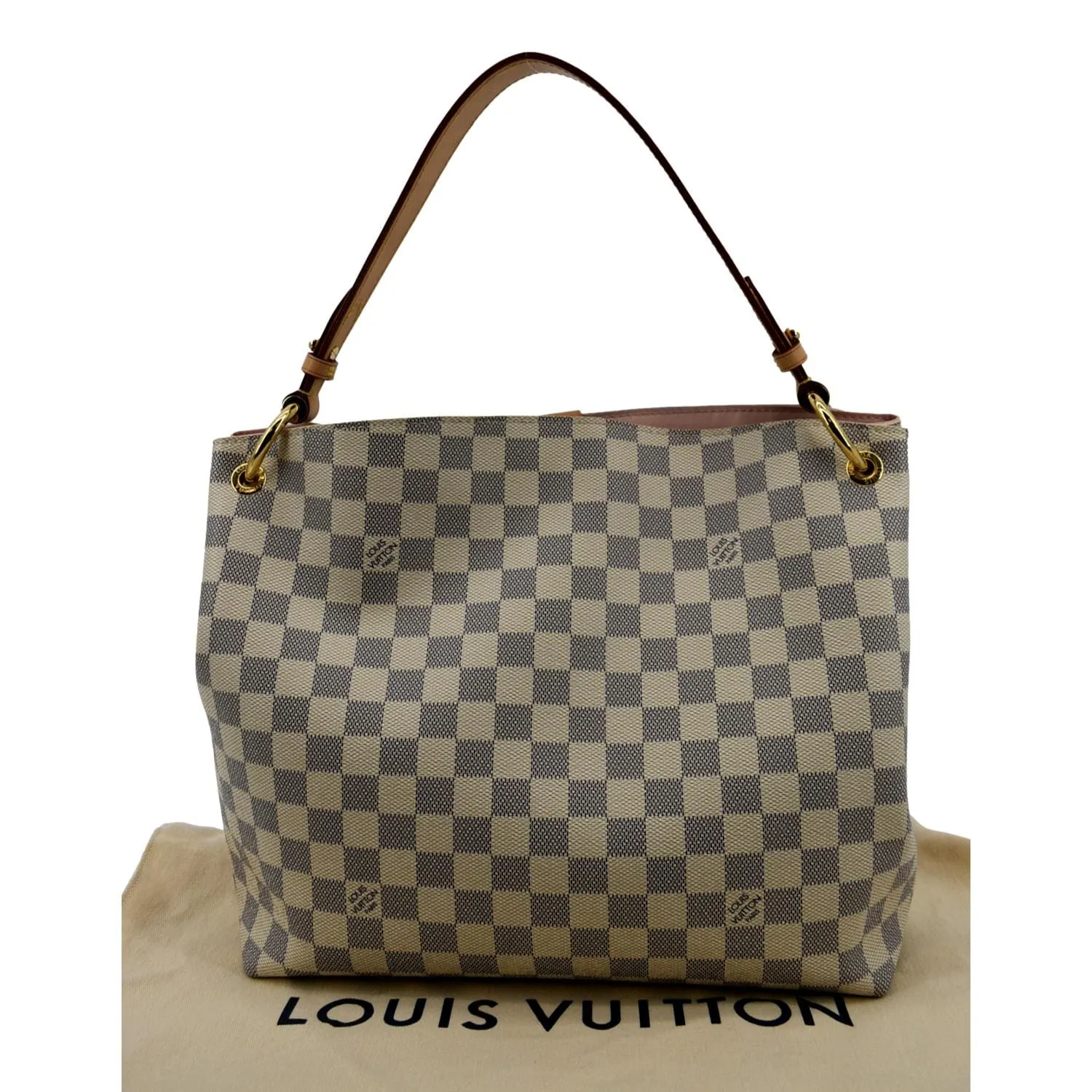 LOUIS VUITTON Graceful PM Damier Azur Shoulder Bag White