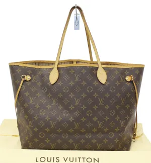 LOUIS VUITTON Monogram Canvas Neverfull GM Brown Tote Bag
