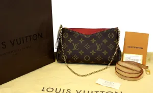 LOUIS VUITTON Monogram Canvas Pallas Clutch Crossbody Bag