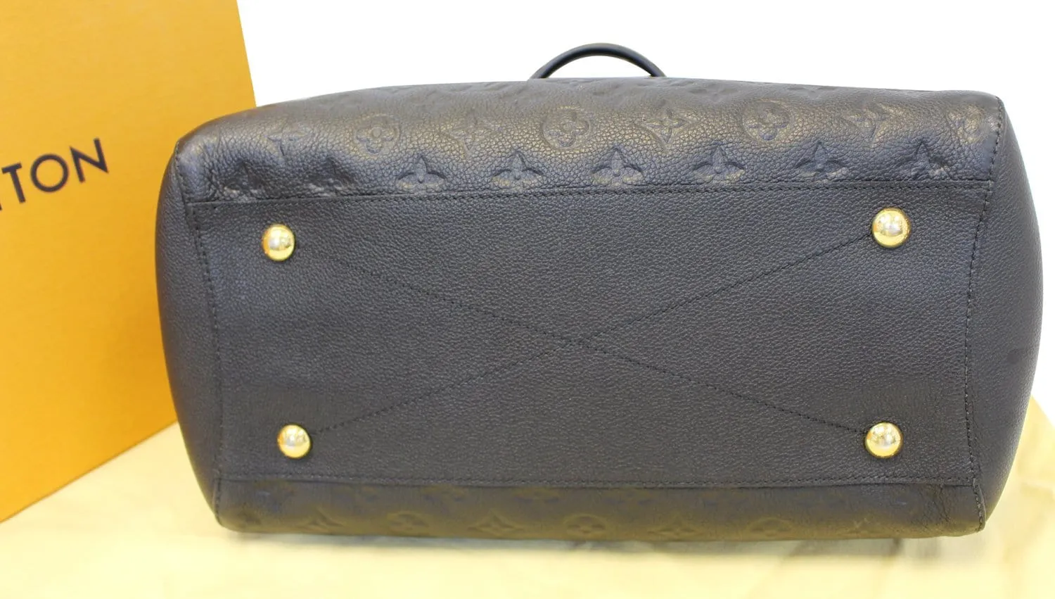 LOUIS VUITTON Monogram Empreinte Montaigne GM Noir Black Shoulder Bag