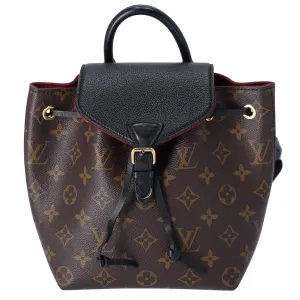 Louis Vuitton Montsouris BB NM Backpack Brown Monogram Black Drawstring