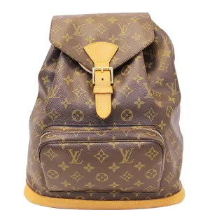 LOUIS VUITTON Montsouris GM Monogram Canvas Backpack Bag Brown