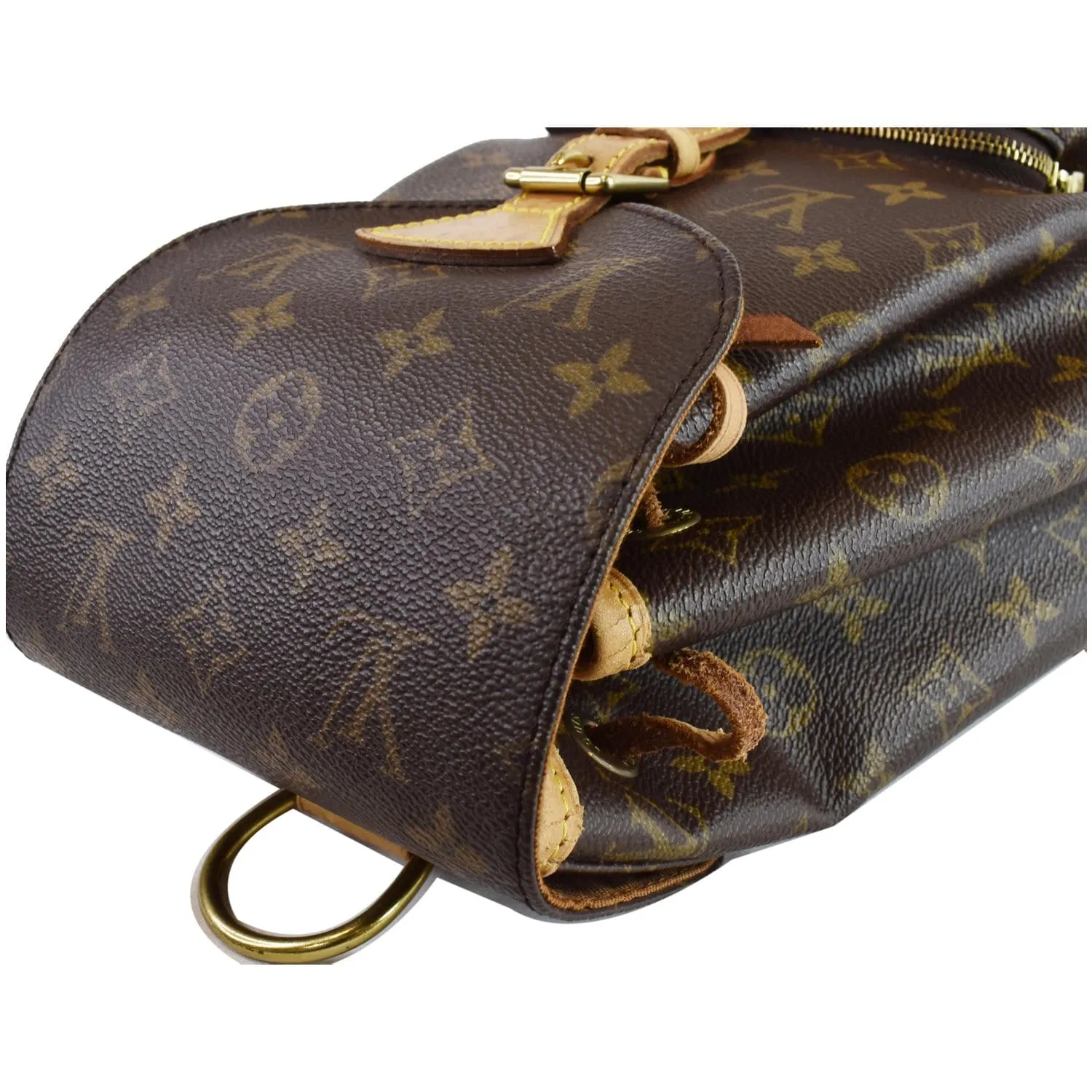 LOUIS VUITTON Montsouris MM Monogram Canvas Backpack Bag Brown